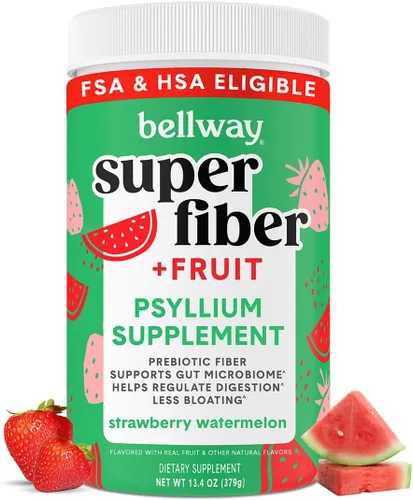 Miniatura 9 de Bellway Polvo súper fibra + fruta, sin azúcar, suplemento de fibra en polvo de cáscara de psyllium orgánico para regularidad, alivio de la hinchazón