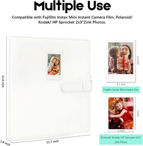 Miniatura 3 de Veicevol Álbum de fotos de 640 bolsillos para cámara Fujifilm Instax Mini, cubierta de cuero, álbum de fotos para cámara instantánea Instax Mini 12