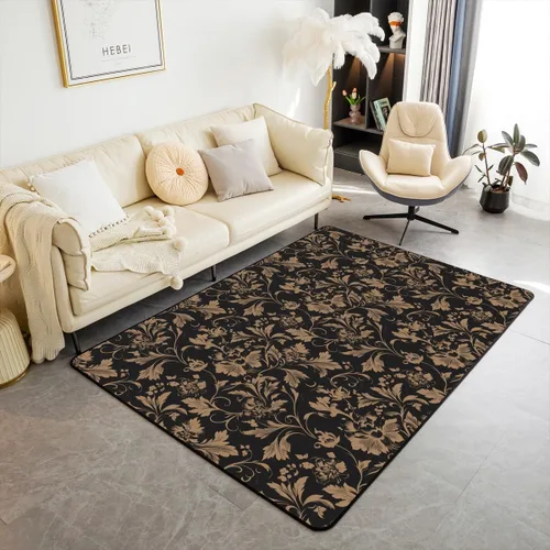 Miniatura 9 de jejeloiu Groovy Flower Area Rug 3x5 Retro Floral Boho Living Room Rugs for Bedroom 70S Hippie Groovy Flowers Bohemian Decor Carpet Psychedelic Beige