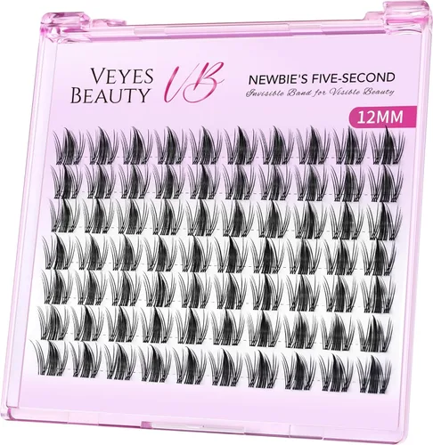 Miniatura 11 de VEYESBEAUTY Extensiones de Pestañas en Racimos Banda Delgada e Invisible DIY Pestañas Postizas Individuales Serie de Cinco Segundos