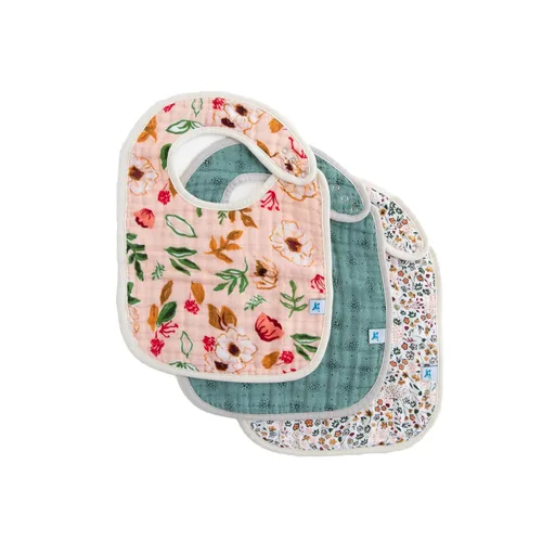 Miniatura 10 de Little Unicorn Paquete de 3 baberos clásicos premium Ajustables a medida que crece el bebé Tela suave sobre la piel Ideal para bebés que comen