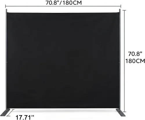 Miniatura 5 de Divisor de habitación plegable para interiores de 1 panel de 6 pies de alto, pantalla de privacidad portátil, separador de partición independiente