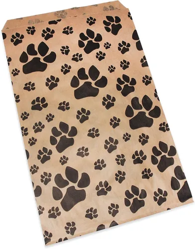 Miniatura 6 de CuteBox Pawprint - Bolsas de regalo de papel plano de estraza (100 unidades (6 x 9 pulgadas) para manualidades, recuerdos de fiesta, venta al por