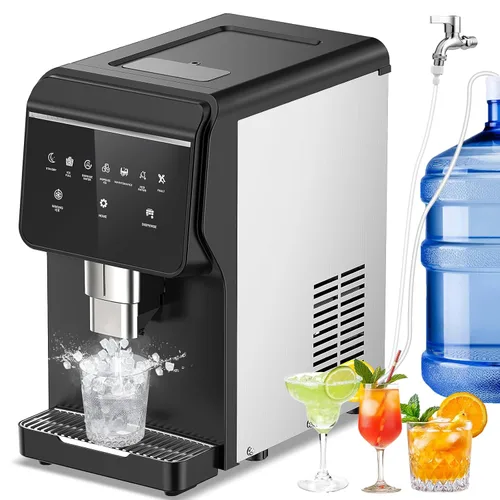 Miniatura 18 de Máquina de hielo Nugget para encimera 40 libras/día, contenedor de hielo de 10 libras, máquina de hielo de pellets suaves masticables de acero