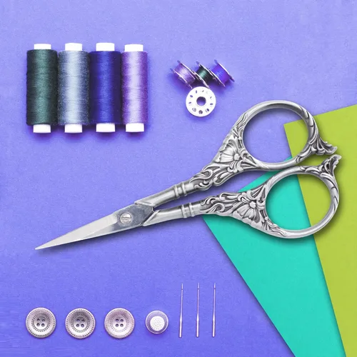 Miniatura 4 de BIHRTC - Tijeras de bordado de acero inoxidable para punto de cruz, corte, enhebrado, manualidades, artesanía, trabajo artesanal, arte, bricolaje