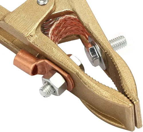 Miniatura 4 de 260/300/500A latón en forma de A soldadura de tierra abrazadera de tierra soldador Cable de tierra abrazadera de clip de agarre de cobre