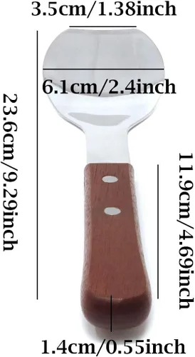 Miniatura 2 de Honbay Cuchara de helado de acero inoxidable con mango de madera para cocina