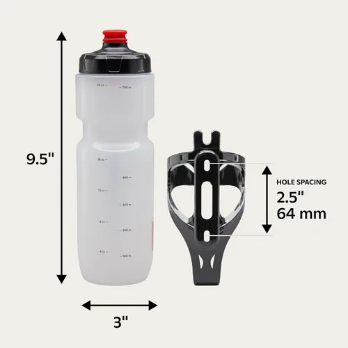 Miniatura 2 de Schwinn - Botella de agua para bicicleta de 26 onzas con jaula, sin BPA, boquilla doble