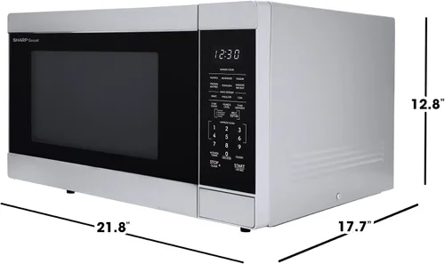 Miniatura 8 de SHARP Horno microondas para encimera con plato giratorio extraíble de 13.6 pulgadas, 1100 vatios, 1.6 pies cúbicos, acero inoxidable