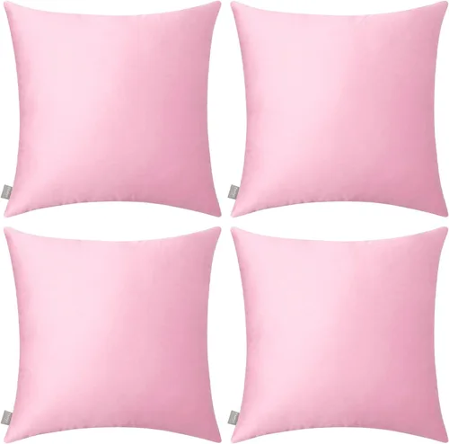 Miniatura 26 de Thmyo - Paquete de 4 fundas de almohada decorativas de 100 % algodón para lumbar, cómodas, sólidas, para Navidad/Halloween, fundas de cojín Blanco