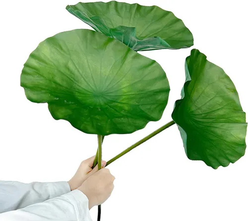 Simulation Lotus Lea, adornos realistas de capullos de lirio de agua, flor artificial de seda, decoración de mesa de comedor y sala de estar para el