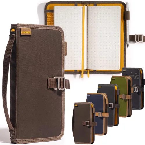 Miniatura 53 de LOCHBY® Carpeta Field A5 Cubierta de carpeta de 6 anillas Lona encerada resistente al agua Diseño plano Sistema A5 apto para recargar