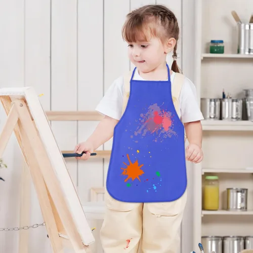 Miniatura 3 de KUUQA 16/24/30/36/40Pcs Delantal para pintar para niños, delantal de pintura para niños, delantal de arte para niños para suministros de pintura Azul