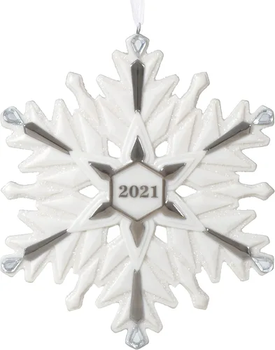 Hallmark Keepsake Adorno de Navidad, año 2021, 2021 copo de nieve, porcelana