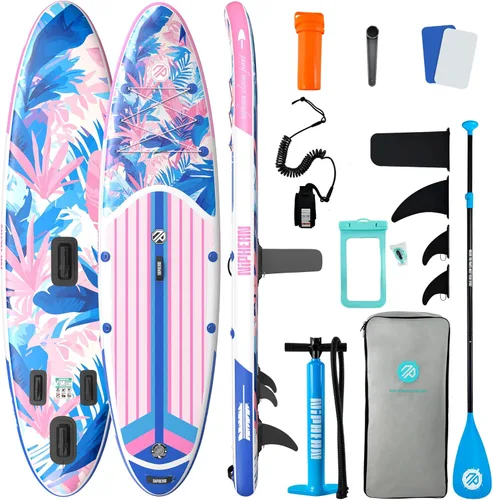 Miniatura 19 de Niphean Tabla de remo inflable con accesorios de SUP, cubierta de EVA antideslizante, tablas de remo inflables de 10 pies 6 pulgadas para adultos
