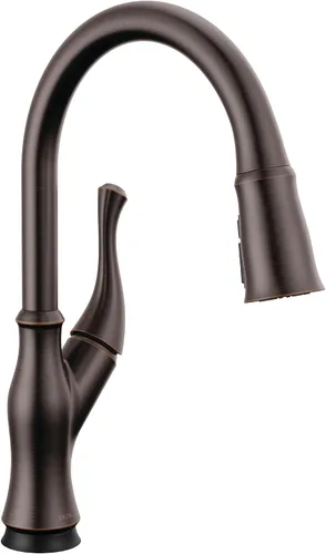 Miniatura 18 de DELTA Ophelia - Grifo de cocina de oro cepillado con pulverizador extraíble, grifo de fregadero de cocina de un solo agujero moderno, una sola