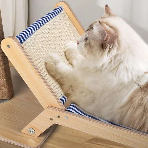 Miniatura 6 de Poste rascador para gatos con silla de playa 2 en 1, 29.5 pulgadas de alto, palmera para gatos con salón y bola colgante interactiva, muebles