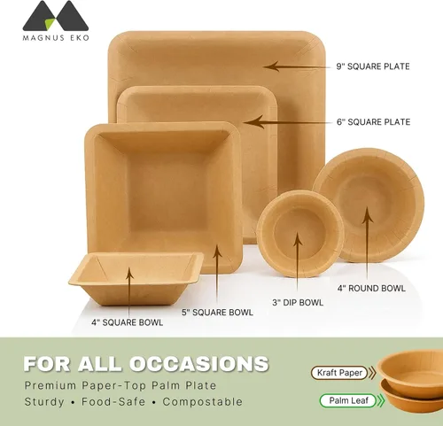 Miniatura 7 de Palmkraft - Plato profundo cuadrado de postre de 4 pulgadas (50 unidades), cuenco resistente desechable de 4 onzas, paquete de fiesta similar al