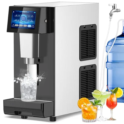 Miniatura 15 de Máquina de hielo Nugget para encimera 40 libras/día, contenedor de hielo de 10 libras, máquina de hielo de pellets suaves masticables de acero