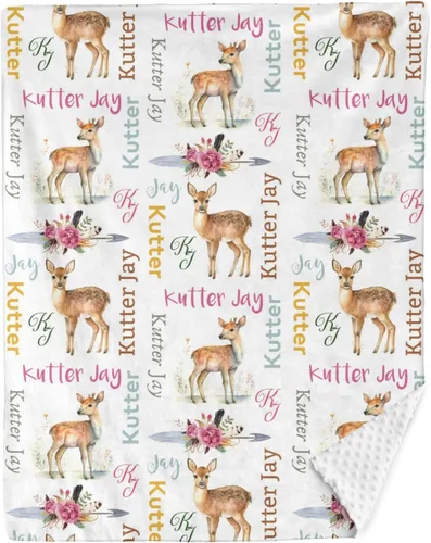Miniatura 17 de Mantas de bebé personalizadas para niños, manta de felpa suave de doble capa con respaldo de puntos, manta personalizada de oso minky, manta de bebé