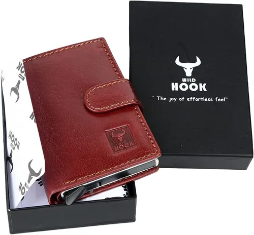 Miniatura 5 de WILD HOOK Cartera con tarjetero para hombre, cartera con tarjetero para hombre, tarjetero RFID, cartera unisex, billetera inteligente, cartera