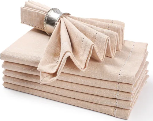 Miniatura 10 de Juego de 12 servilletas de tela 100% algodón puro de 18 x 18 pulgadas, servilletas de boda, lavables a máquina, servilletas de cóctel, beige Beige