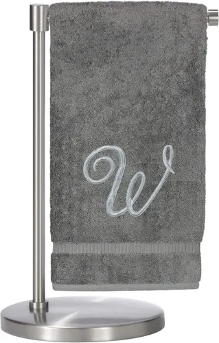 Miniatura 82 de Script R - Toalla de baño con monograma, regalo personalizado, 27 x 54 pulgadas, juego de 1 toalla bordada con texto dorado, 100% algodón turco
