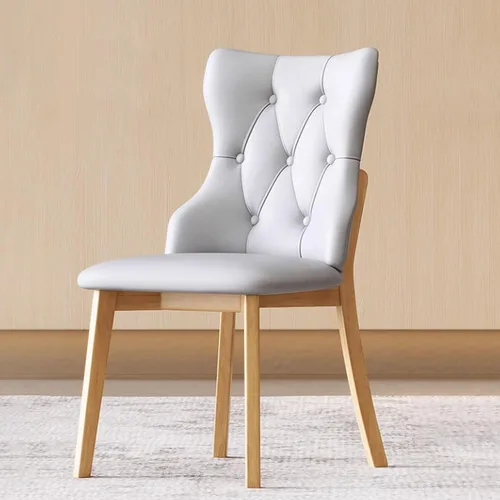 Miniatura 31 de Juego de sillas de comedor, sillas rústicas de cocina, silla de comedor tapizada con cojín grueso, silla de sala de estar con marco de madera beige