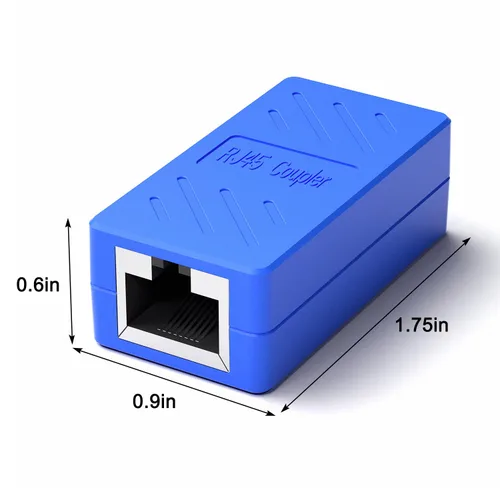 Miniatura 6 de Dingsun Acoplador RJ45, extensor Ethernet para conector hembra a hembra Cat7/Cat6/Cat5e/Cat5 (6, azul)