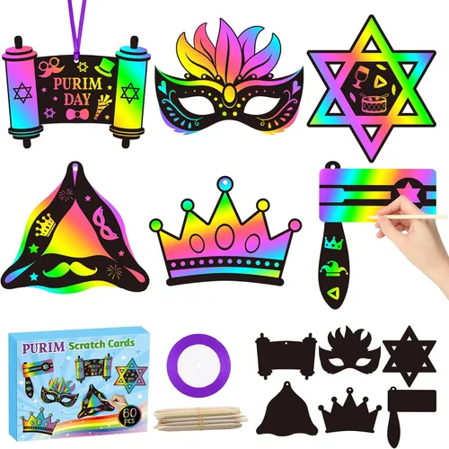 Miniatura 8 de CY2SIDE Tarjetas de rascar de gato negro de Halloween - Juego de 60 piezas de tarjetas de ornamento espeluznante de Halloween para niños, kit