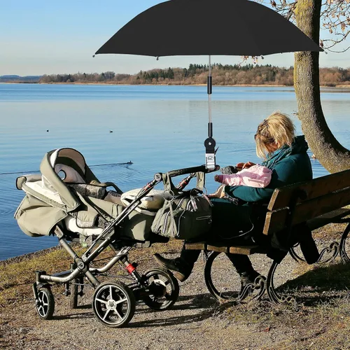 Miniatura 4 de Paraguas de playa con abrazadera universal, paraguas portátil con abrazadera universal, paraguas multidireccional al aire libre para silla, silla