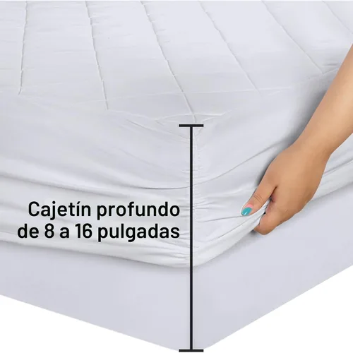 Miniatura 3 de Utopia Bedding - Cubrecolchón acolchado (tamaño Queen), protector de colchón elástico y ajustable, protector y funda con bolsillo profundo que se