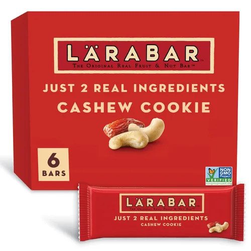 Larabar Galletas de anacardo, barras de frutas y nueces, sin gluten y veganas, 10.2 onzas, 6 unidades