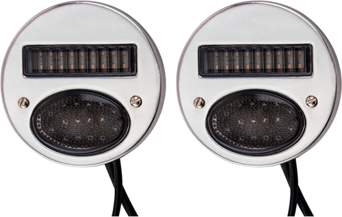 Miniatura 7 de FATECIM Luz Trasera LED Vintage Duolamp 12V Indicador de Parada Trasera Señales de Giro Secuenciales de Flujo Lámpara de Matrícula Lente Ahumado