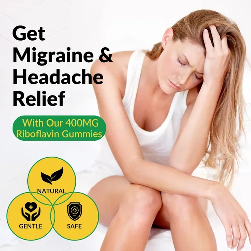 Miniatura 3 de Gomitas de vitamina B2 de riboflavina de 400 mg para adultos y niños Suplemento de migraña con magnesio, cúrcuma, pimienta de cayena, mantequilla