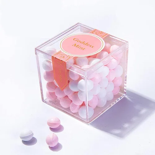 Miniatura 18 de KissYou Caja de acrílico para caramelos, cajas de exhibición transparentes con tapa de plástico pequeño, cubo cuadrado de plástico, caja