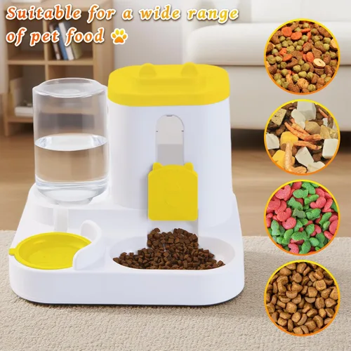 Miniatura 6 de Gravity - Comedero automático para gatos y dispensador de agua, 2 en 1, paquete de 2 unidades de autoalimentación de gran capacidad para perros