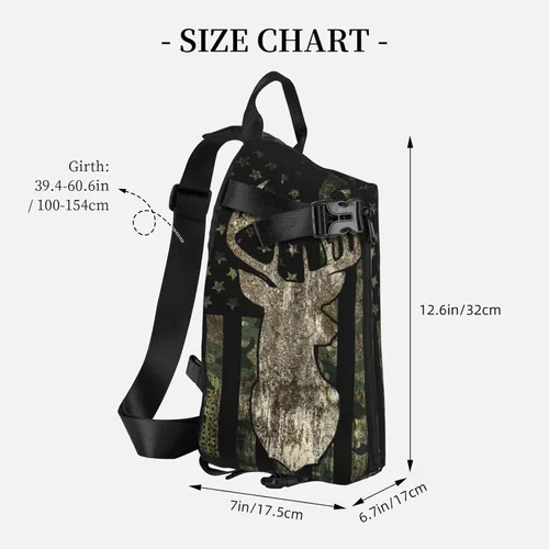 Miniatura 5 de Mochila en el pecho, bolsa de viaje con múltiples bolsillos, mochila cruzada para ciclismo, camping, senderismo, gimnasio, deporte, uso diario