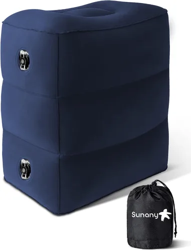 Miniatura 10 de Sunany Almohada inflable para descansar los pies, almohada de viaje en avión para adultos, cojines de altura ajustable, para que los niños duerman