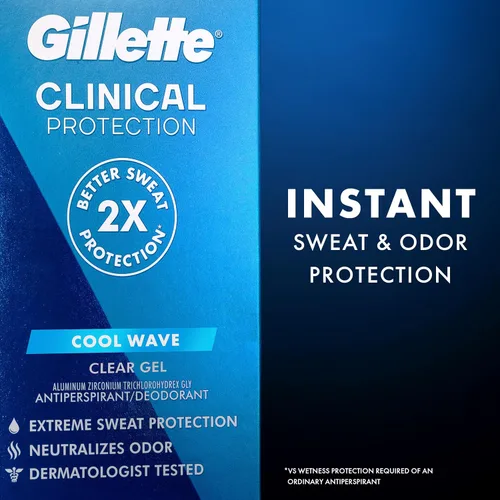 Miniatura 10 de Gillette Antitranspirante clínico y desodorante para hombres, resistencia clínica 72 horas, protección contra el sudor y el olor, frescura de larga