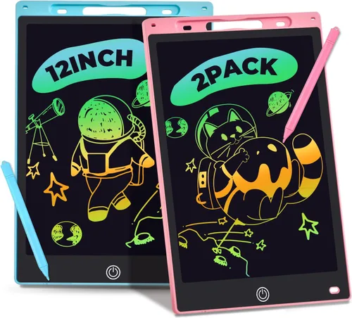 Miniatura 9 de Tableta de escritura LCD, 2 paquetes de almohadillas de dibujo para niños de 3, 4, 5, 6 años, 8.5 pulgadas, líneas coloridas, garabatos, juguetes