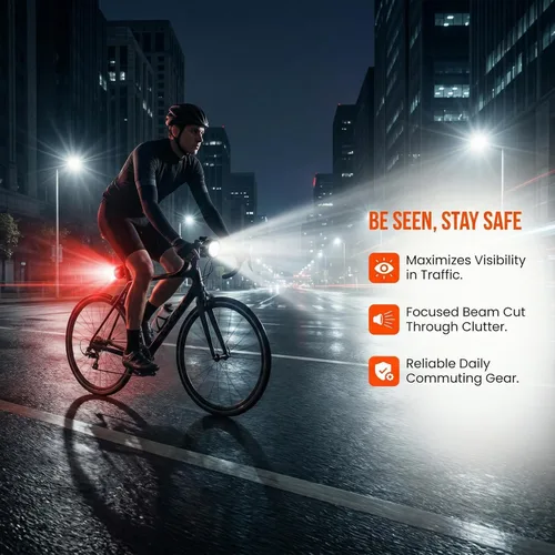 Miniatura 2 de Super Bright Bike Lights for Night Riding - Front and Rear LED Bicycle Lights for Road and Mountain Bikes& Night Safety Cycling Light