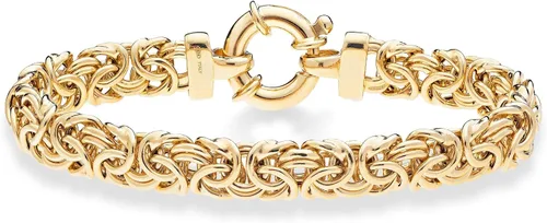 Miniatura 2 de Miabella Pulsera italiana de oro de 18 quilates sobre plata de ley de 0.354in con eslabones bizantinos clásicos para mujer, 925 hecha a mano