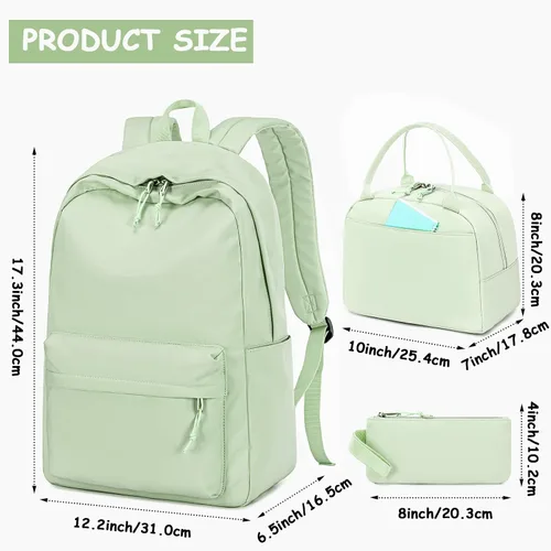 Miniatura 40 de Bluboon Juego de mochila para adolescentes, mochila escolar para niñas, lonchera y lápices, bolsas para estudiantes, 3 en 1, rosa-3 juegos, Escuela