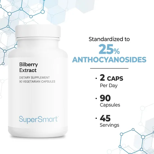 Miniatura 5 de Supersmart - Extracto de arándano (alta resistencia) - 25% de antocianina - Suplemento de arándano para ojos - Suplemento de fruta vaccinium