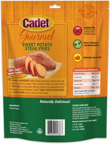 Miniatura 9 de Cadet Golosinas gourmet de batata fritas para perros, golosinas saludables y naturales de entrenamiento para perros pequeños y grandes