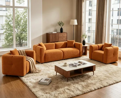 Miniatura 13 de VANOMi Juego de sofá modular seccional extragrande en forma de nube con sofá de 95" y sillones de 42" para sala de estar, juego de muebles tapizados