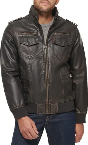 Miniatura 7 de Levi's - Bombardero clásico de piel sintética imitación venado, estilo aviador, para hombre (tallas estándar y grandes y altas)