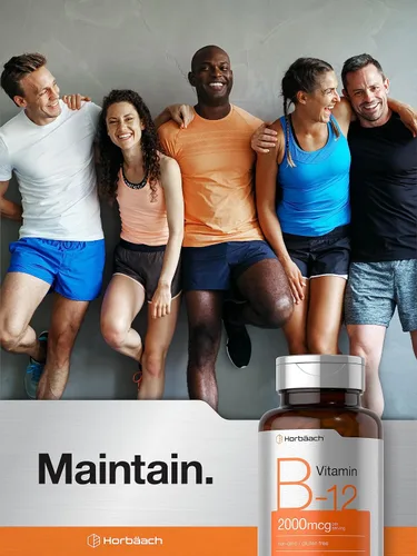 Miniatura 6 de Horbäach Vitamina B12 de 2000 mcg 200 tabletas Suplemento vegetariano Sin OMG y sin gluten
