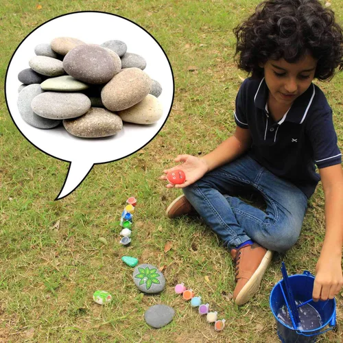 Miniatura 7 de 25 rocas para pintar – Piedras de pintura de rocas grandes multicolores, de 2 a 3.5 pulgadas, súper suaves y planas, rocas de pintura